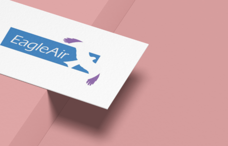 eagleair logo mockup on card